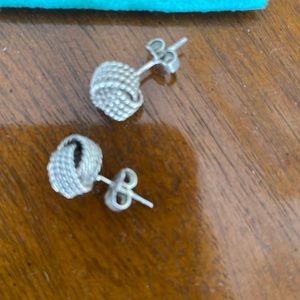 Tiffany & Co. Earrings Vintage Twist Wire Knot Mesh in Sterling Silver